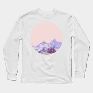 Mountain Horizon in Pink Long Sleeve T-Shirt